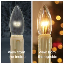 Ultra Bright Adjustable LED Cordless Window Candle Dual Sided Bulb - Timer - Silver Finish -Christmas Decoration Discount dual sided bulb