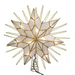 Electric Tree Topper - 7-Point Capiz Star - 14in