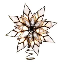 Electric Tree Topper - Capiz Star - 8.5in 1 Electric Tree Topper - Capiz Star - 8.5in