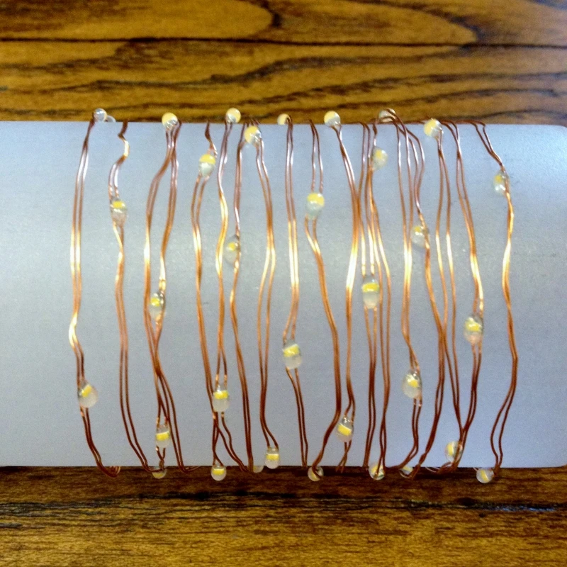 Micro LED Lights - Warm White LED - Battery/Copper Wire - 60 Lights 2 Micro LED Lights - Warm White LED - Battery/Copper Wire - 60 Lights - Image 2