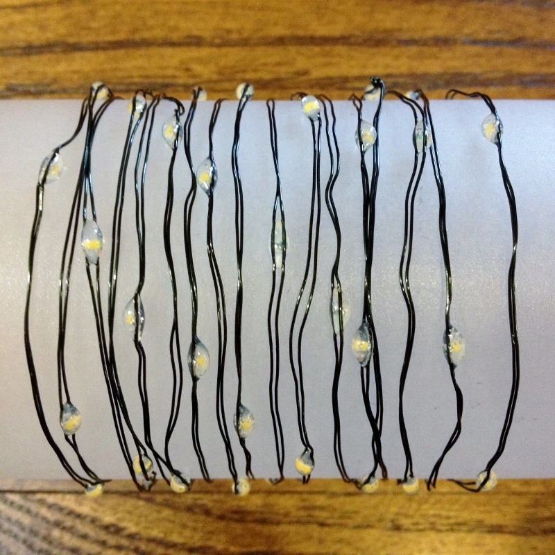 Micro LED Lights - Warm White LED - Battery/Green Wire - 60 Lights 2 Micro LED Lights - Warm White LED - Battery/Green Wire - 60 Lights - Image 2