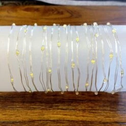 Micro LED Lights - Warm White LED - Battery/Silver Wire - 60 Lights -Christmas Decoration Discount everlasting glow reg wire string lights warm white led battery silver wire commercial grade indoor outdoor set of 60 30