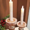 6 Inch Ivory (2 Pack ) Moving Flame Battery Operated Taper Candle - Remote Included