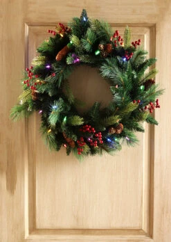 Outdoor Safe Christmas Wreath - Battery Operated Timer - Color Select Warm White Or Multi Color 8 Outdoor Safe Christmas Wreath - Battery Operated Timer - Color Select Warm White Or Multi Color -Christmas Decoration Discount ghh multi color wreath