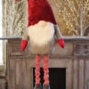 Holiday Gnome With Extendable Legs - Red Hat, Striped Legs - 46 Inch