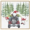 Battery Operated Lighted Wood Gnomes In A Jeep Sign - 15.75 Inch