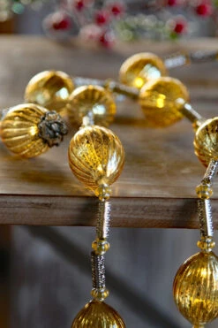 Battery Operated Twinkling Gold Mercury Glass LED String Lights -Christmas Decoration Discount gold mercury string lights d