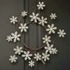 Holiday Artificial Wreath - Glitter Wood Snowflake - 12 Inch