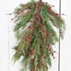 Holiday Teardrop - Evergreen Pine With Red Pip Berries - 30 Inch