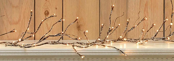 6 Foot Electric Lighted Iced Willow Garland - 48 Lights 2 6 Foot Electric Lighted Iced Willow Garland - 48 Lights - Image 2