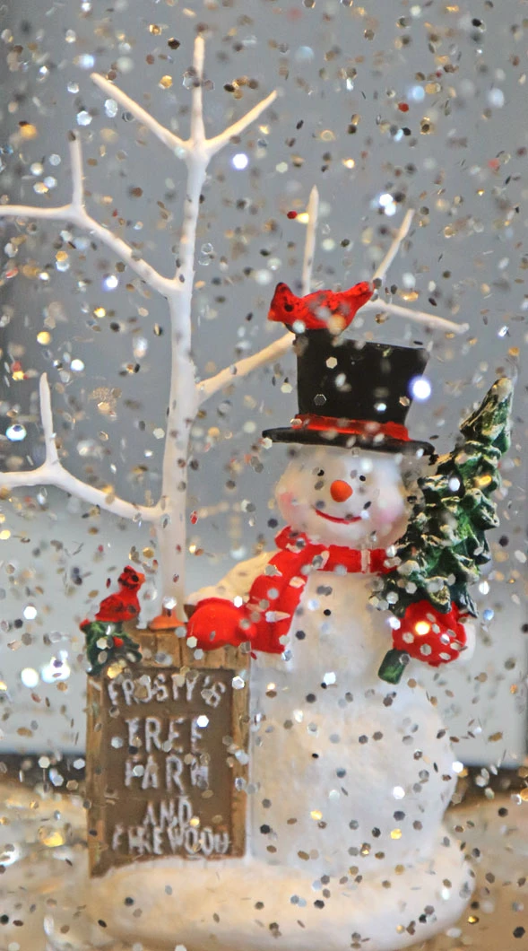 8.75 Inch Frosty's Tree Farm Musical Lighted Water Lantern - New 2020 2 8.75 Inch Frosty's Tree Farm Musical Lighted Water Lantern - New 2020 - Image 2