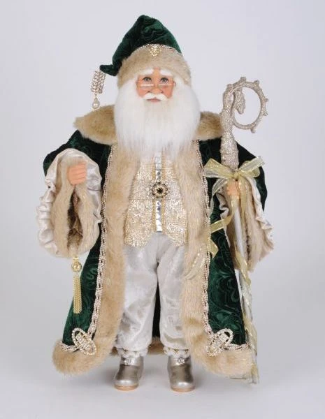 Karen Didion Santa - 18in - Lighted Emerald Shine 2020 1 Karen Didion Santa - 18in - Lighted Emerald Shine 2020