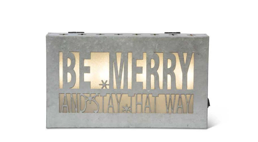 10 Inch Cut Out Tin Christmas Sign - Be Merry And Stay That Way 2 10 Inch Cut Out Tin Christmas Sign - Be Merry And Stay That Way - Image 2