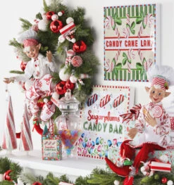 Set Of 2 Kringle Candy Co.16 Inch Posable Elf Asst Of 2 -Christmas Decoration Discount kringle co elf set 2