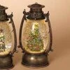 Lighted Water Lantern Snow Globe - Bronze - Christmas Tree