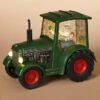 Lighted Water Lantern Snow Globe - Santa In Green Truck