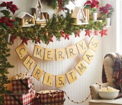 Scrabble Game Letter Holiday Garland - 4 Foot