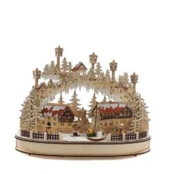 Lit Christmas Village Table Decor - Muscial - Battery-Operated LED - 16.5in