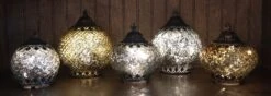 Mercury Glass Lantern - LED Silver - On/Off/Timer - 5.5in -Christmas Decoration Discount mercury glass lantern led silver on off timer 5 5in 24