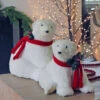 12.5 Inch Glitter Polar Bears Set Of 2 - NEW 2022