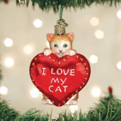 Old World Christmas Glass Ornament - I Love My Cat