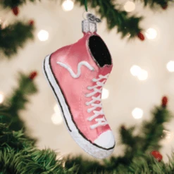 Old World Christmas Glass Ornament - Pink High Top Sneaker