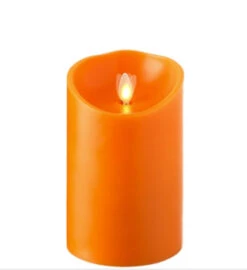 Moving Flame Orange Candle Battery Operated 3.5 X 7 With Timer