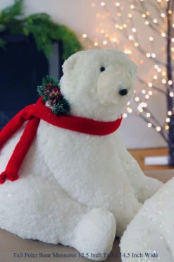 12.5 Inch Glitter Polar Bears Set Of 2 - NEW 2022 -Christmas Decoration Discount polar large take two