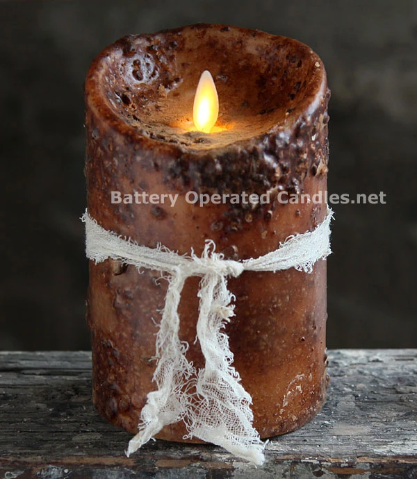 Moving Flame Primitive Brown Candle Battery Operated 3.5 X 5 - Timer - Remote Ready 1 Moving Flame Primitive Brown Candle Battery Operated 3.5 X 5 - Timer - Remote Ready