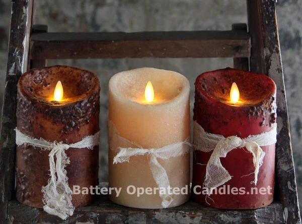 Moving Flame Primitive Brown Candle Battery Operated 3.5 X 5 - Timer - Remote Ready 3 Moving Flame Primitive Brown Candle Battery Operated 3.5 X 5 - Timer - Remote Ready - Image 3