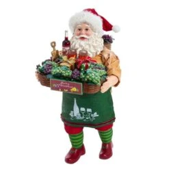 Santa Figurine - Fabriche Santa Holding Wine Basket - 10.5in