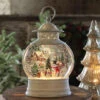 Snowman Family Christmas Scene Water Lantern With Swirling Glitter