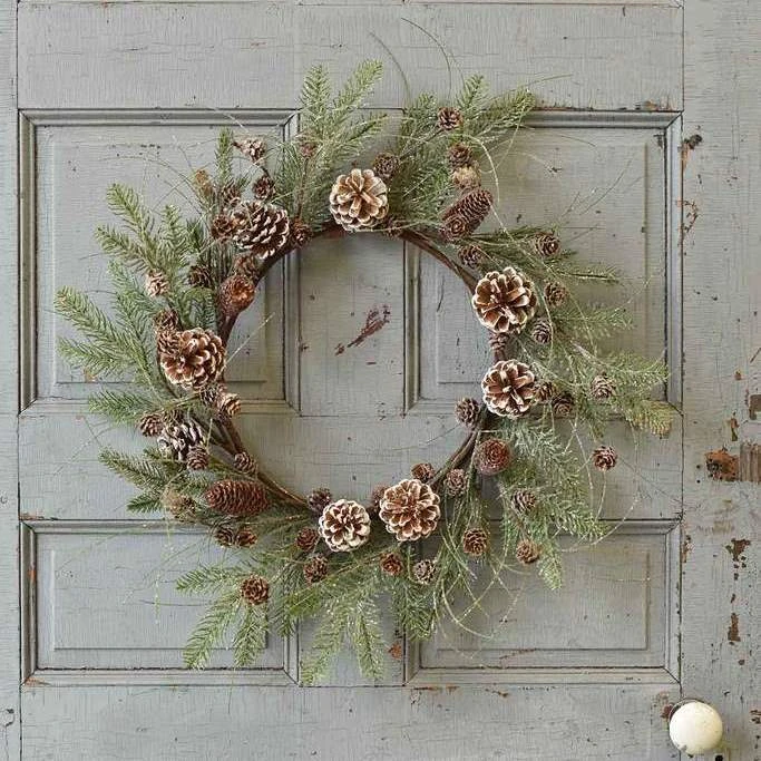 Snowy Pine Wreath - Snowmass Village - 24 Inch