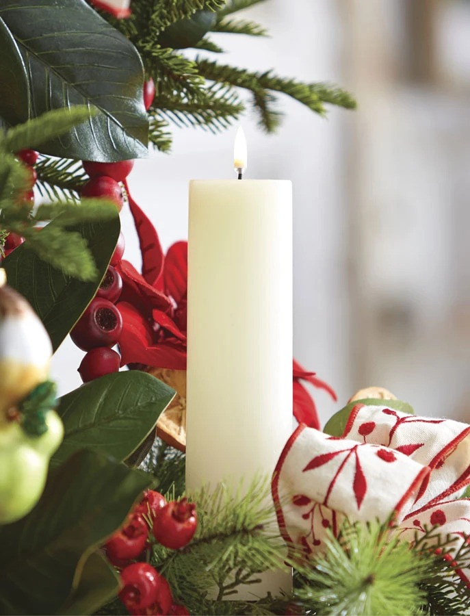 Uyuni 2.25 Inch X 9.75 Inch Ivory Pillar Candle - Remote Ready 2 Uyuni 2.25 Inch X 9.75 Inch Ivory Pillar Candle - Remote Ready - Image 2