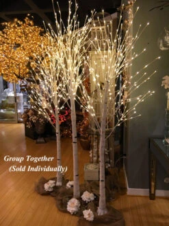 7 Foot White Birch Tree - 240 Warm White LED'S From The Light Garden