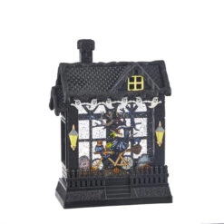 Water Haunted House - Witch On Bike - Battery Operated - 10in