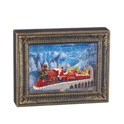 Water Lantern - Frame With Santa Express - Battery Operated - 10in