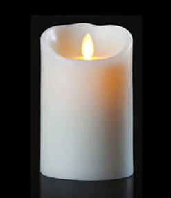 Moving Flame White Candle Battery Operated 3.5 X 5 - Timer - Remote Ready -Christmas Decoration Discount white 5 inch large